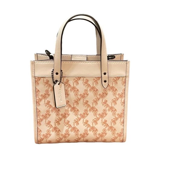 Coach CD750 Textured Field Tote 22 Horse & Carriage in Chalk White - Picture 3 of 16